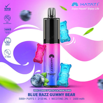 Hayati Twist 5000 blue razz gummy bear