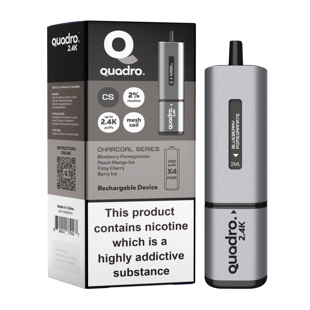 QUADRO 4 IN 1 2400 Disposable Pod-charcoal series