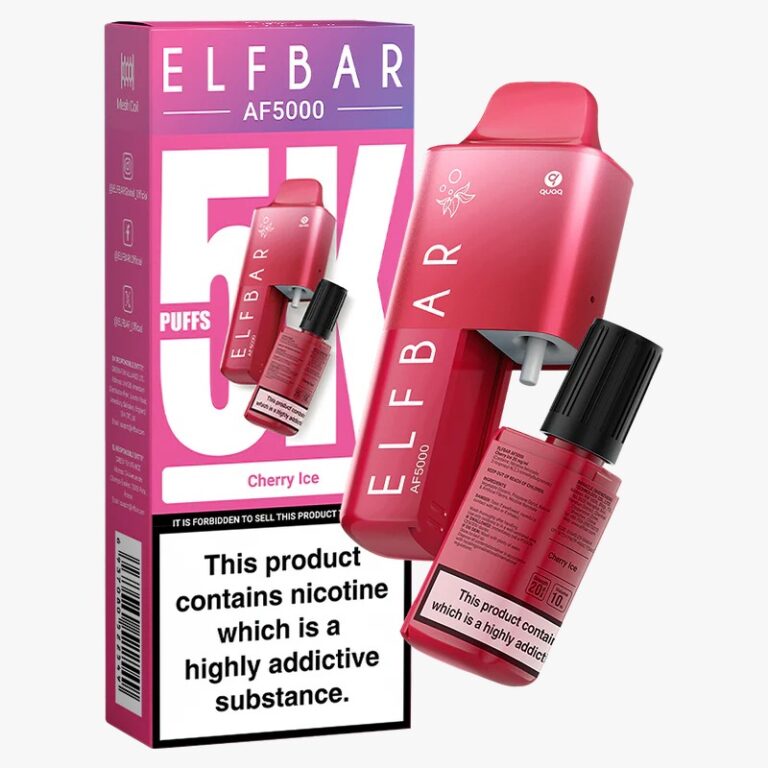 CHERRY-ICE-ELF-BAR-AF5000-RECHARGEABLE-DISPOSABLE-POD-DEVICE-20MG
